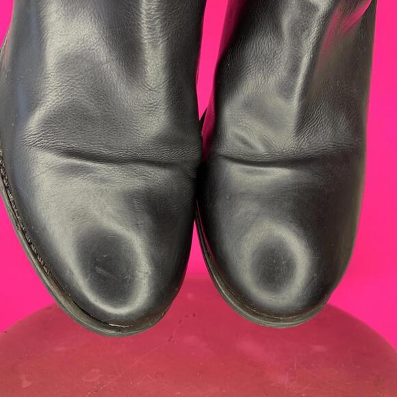 Clarks Mascarpone Cafe Black Leather High Ankle Heeled Moto Boot Sz 9.5 - Picture 3 of 8